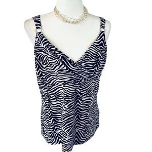 White House Black Market Women's Animal Print Tank Top - Size XL